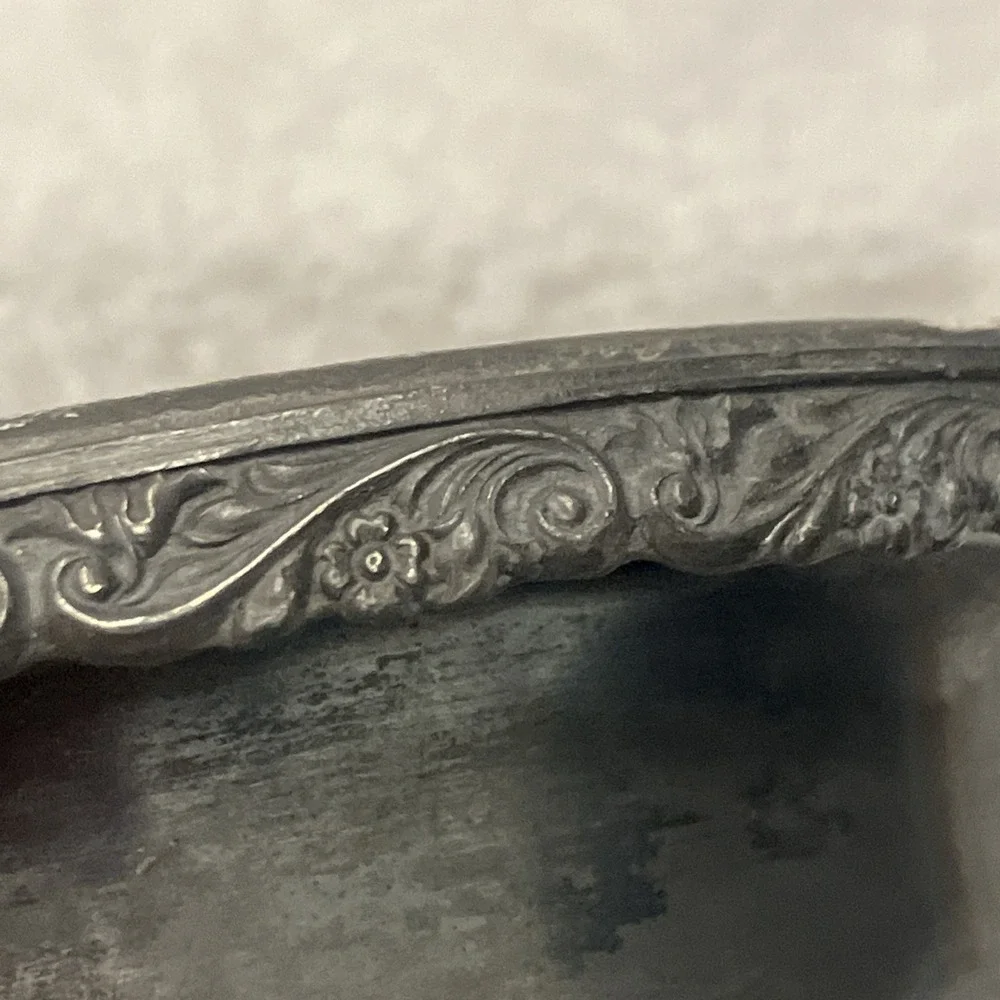 Vintage Webster Silver Plated Butter Dish Cover Handles Raised Etched Rose 645